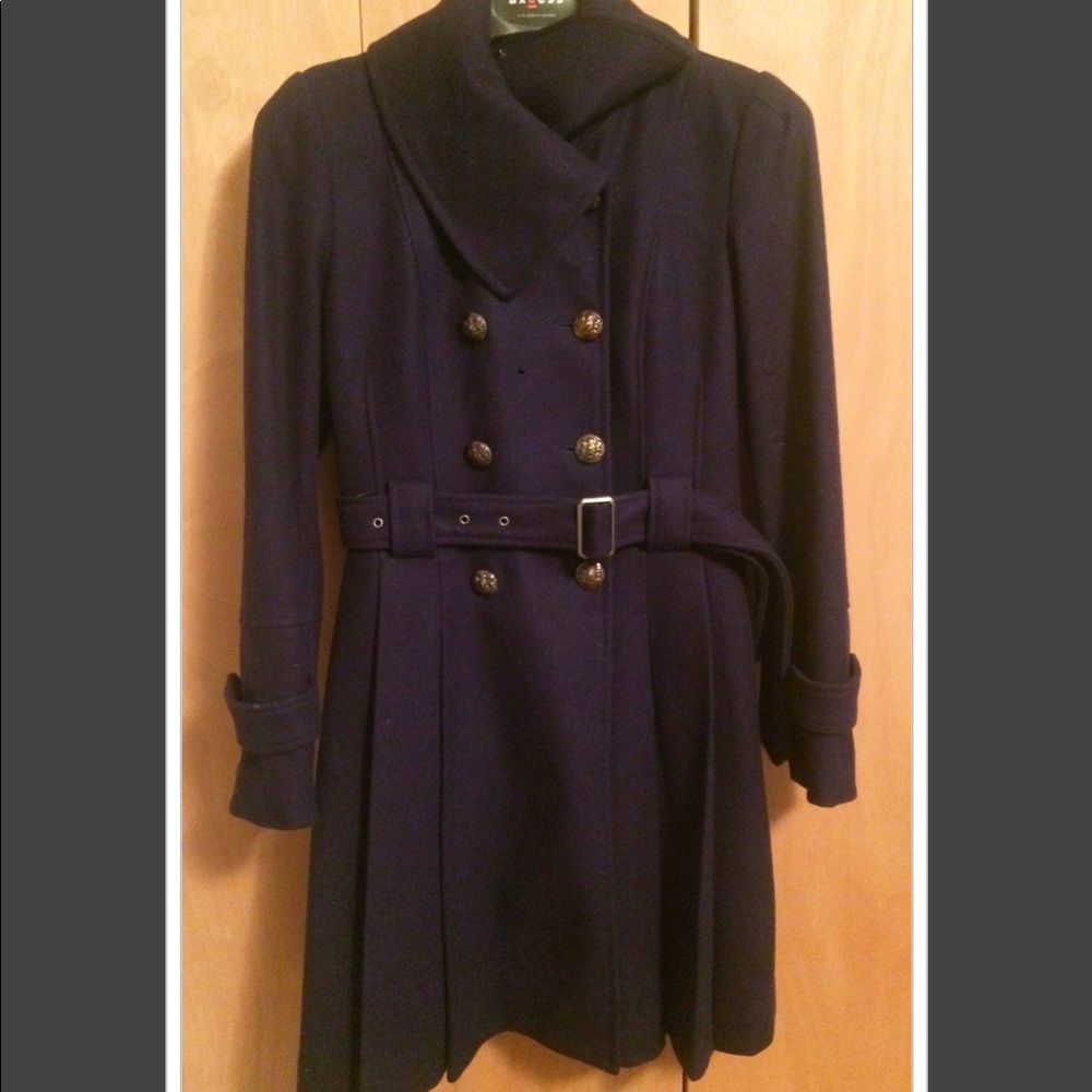 NEW La Nouvelle Renaissance Wool Coat-Deep Purple